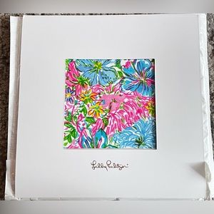 NWT Lilly Pulitzer 5x5 Printed Artwork with Mat in Paradise Found